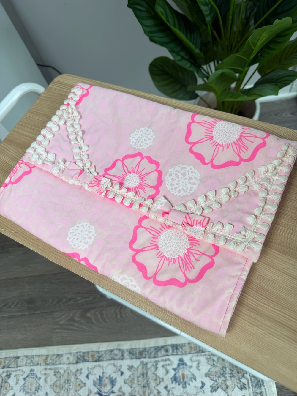 Lilly Pulitzer Custom Vintage Pink Floral Travel Pouch